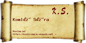 Komló Sára névjegykártya