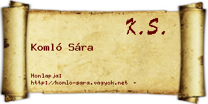 Komló Sára névjegykártya