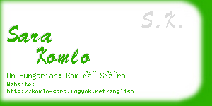 sara komlo business card